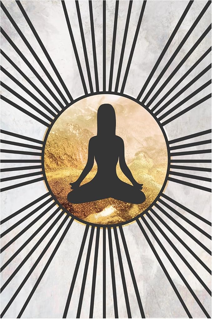 Trademark Fine Art Canvas Wall Art - Sarah Manovski 'Black Gold Yoga Sun 1' Wall Art for Living Room, Bedroom, or Office Décor