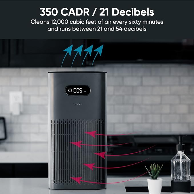 Wyze Air Purifier with Formaldehyde Filter (Premium), for Home, 21db Quiet, HEPA 13, Elimination of common pollutants, Remove formaldehyde, Odors, Smoke, Pollen, Dust, Smart WiFi Alexa Google, Black