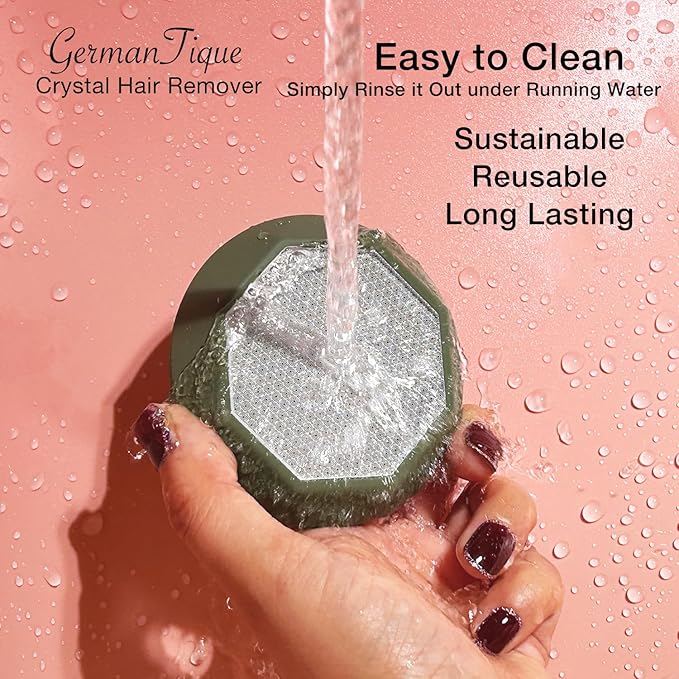 Crystal Hair Eraser,Upgraded Crystal Hair Remover Diamond,Painless and Effective Nano Glass Hair Removal Stone and Skin Exfoliation,Natural Epilator for Women and Men(Olive Green)