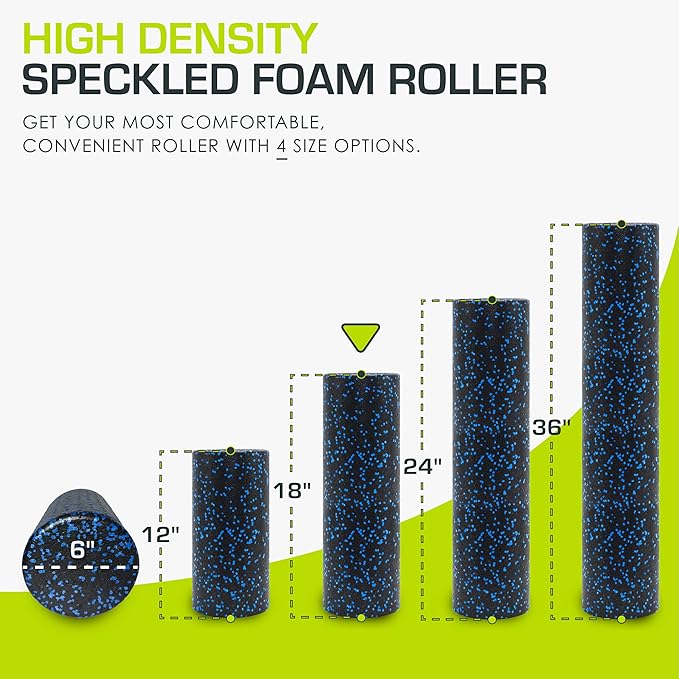 ProsourceFit High Density Foam Rollers 18 - inches Long, Firm Full Body Athletic Massager for Back Stretching, Yoga, Pilates, Post Workout Trigger Point Release, Pink