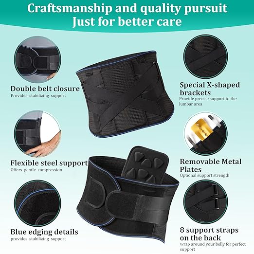 Adjustable Back Brace for Lower Back Pain & Sciatica Relief - Unisex Lumbar Support Belt for Herniated Disc, Posture Correction, Breathable Design for Work, Sports (B73,XX-Large)
