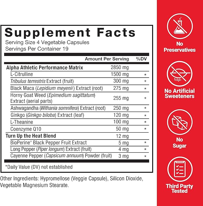 Force Factor SCORE! Nitric Oxide Supplement for Men with Horny Goat Weed, L-Citrulline, Ashwagandha, Black Maca & Tribulus, Ignite Drive & Energy, Increase Endurance, For Male Vitality, 76 Capsules