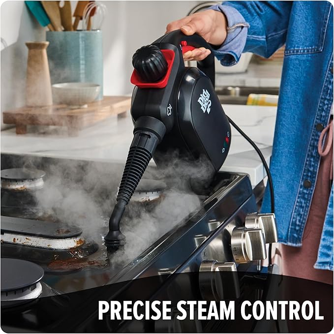 Dirt Devil 7-in-1 Handheld Steamer, Pressurized Steam Cleaner for Home Use, XL Water Tank, Includes Specialized Cleaning Tools, Portable Steam Cleaner for Bathroom, Clothes, Furniture and More