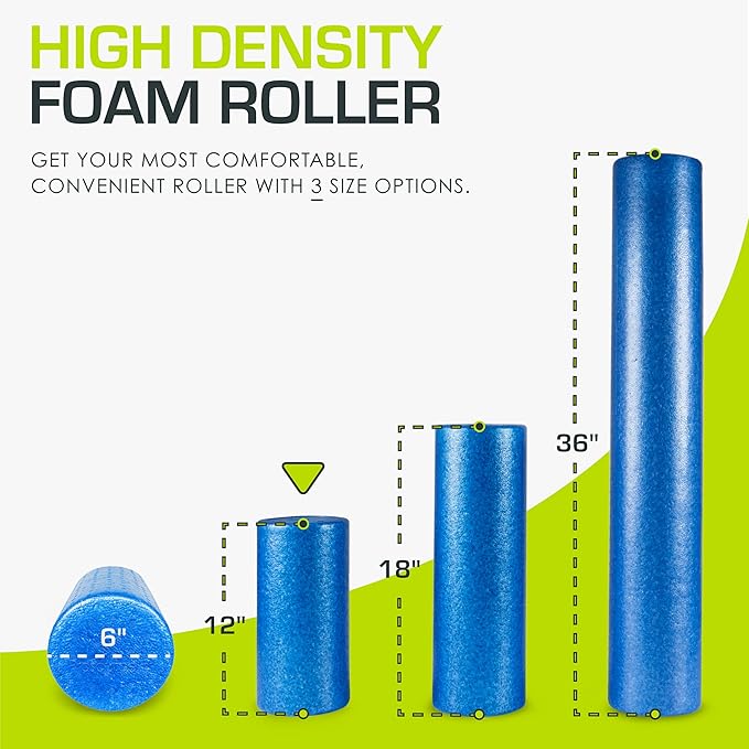ProsourceFit High Density Foam Rollers 18 - inches Long, Firm Full Body Athletic Massager for Back Stretching, Yoga, Pilates, Post Workout Trigger Point Release, Pink