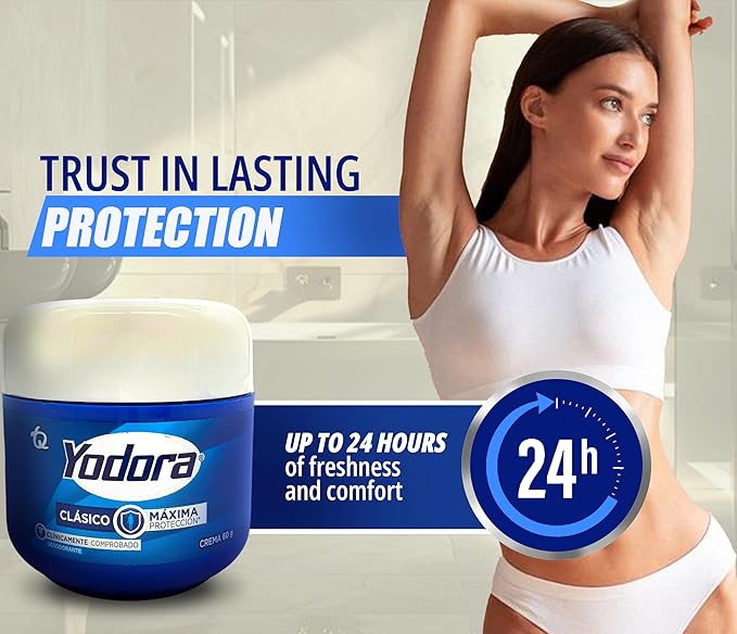 YAHVE- Classic Yodora Deodorant maximum protection. 2.11oz - Desodorante Yodora Maxima Proteccion 60gr - Despensa Colombiana