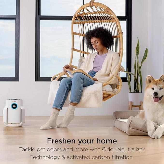 Shark NeverChange Air Purifier Compact Pro, Long-Lasting HEPA-Exceeding Filtration, For Pet Dander, Dust, Smoke, Allergens, Up to 250 sq. ft., Odor Neutralizer, Bedroom, Nursery, Dorm, HP072 (2025)