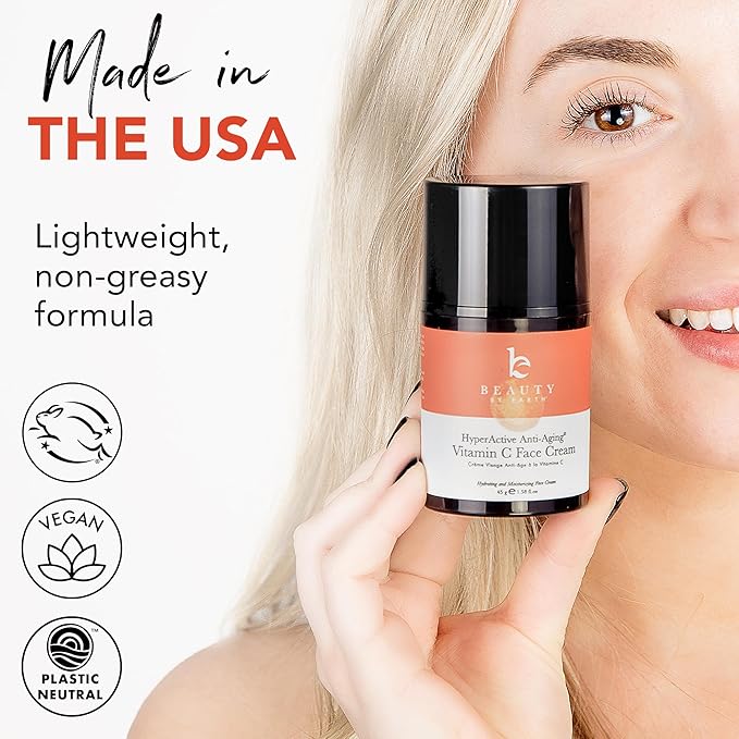 Beauty by Earth Vitamin C Face Cream, Serum and Toner - USA Made with Organic & Natural Ingredients