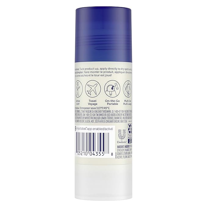 Vaseline All-Over Body Balm Stick 3-Pack – Non-Greasy Fragrance-Free Moisturizer, Travel-Size Lotion, 1.4 Oz Ea