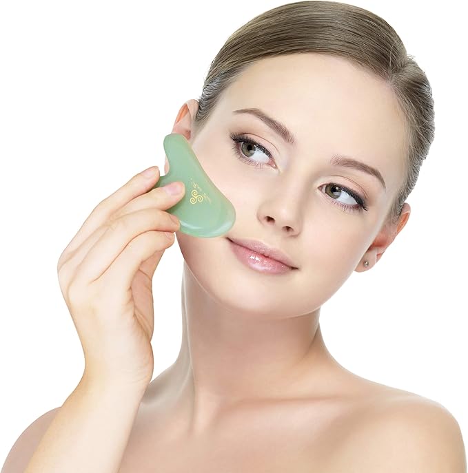 Mina Heal Green Aventurine Jade Stone Gua Sha Facial Massager Excellent Skincare Tool