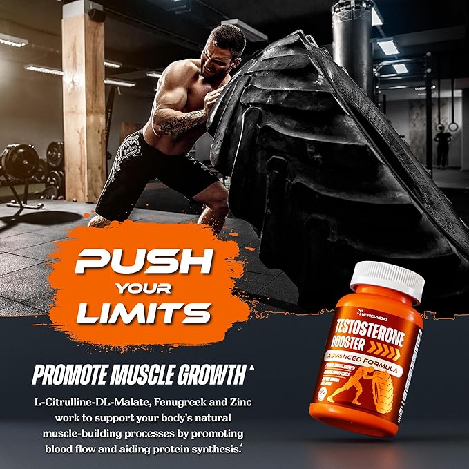 Testosterone Booster Supplement for Men - Male Enhancing Pills - Muscle Builder, Workout, Energy, Libido, Strength - Vitamin B6 B12, Zinc, Tongkat Ali, Fenugreek + More - Total Test Boost, 90 Capsules