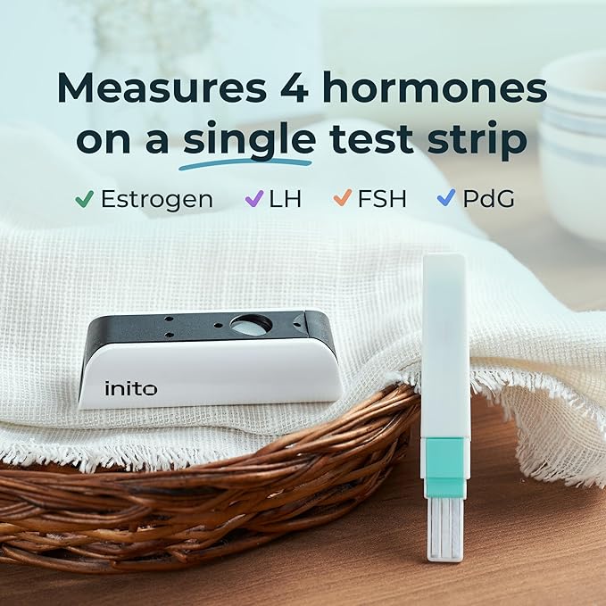 Inito Fertility Monitor & Hormone Tracker for Women | Estrogen, LH, PdG (Urine Metabolite of progesterone), FSH | Track and Confirm Ovulation | Includes 15 Test Strips (iPhone Xs Max / 11 Pro Max)