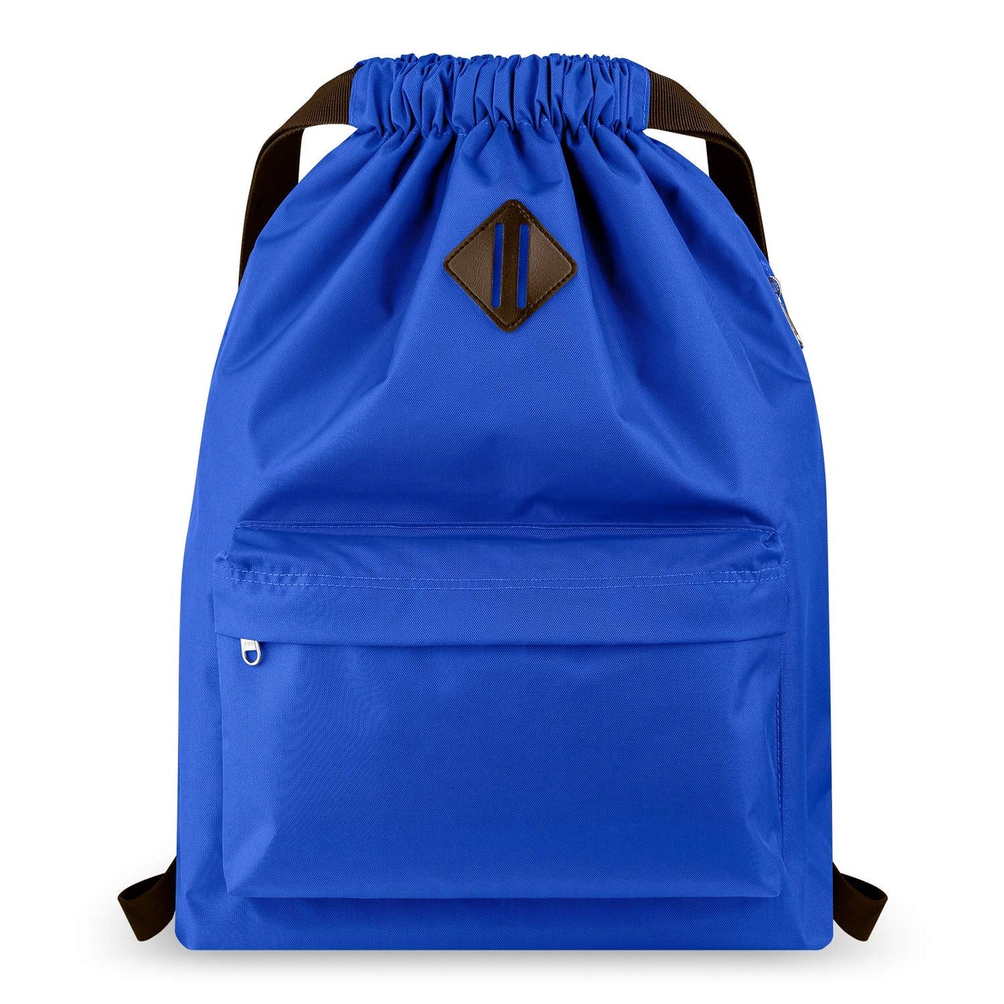 Vorspack Drawstring Backpack Water Resistant String Bag Cinch Bag Sports Gym Sack with Side Pocket for Men Women - Blue