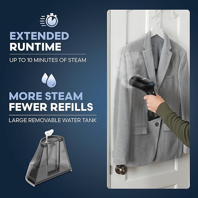 Conair Compact Garment Steamer for Clothes, Small Size Tackles Big Wrinkles with Fast Heat Up