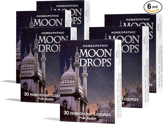 Moon Drops Sleep Aid Lozenges (6 Pack) | Homeopathic Vanilla Flavor Supplement, Non-Habit Forming Vegan Gluten-Free Sleep Support Including Coffea Cruda 12X