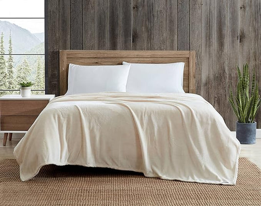 Eddie Bauer - Queen Blanket, Ultra Plush Bedding, Lightweight Home Decor for All Seasons (Ivory, Queen)