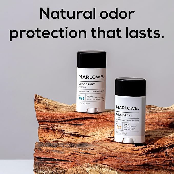 No. 024 Deodorant 2.5 oz, Jojoba Esters, Coconut Oil, Shea Butter & Tapioca Starch for Odor Protection, Formulated without Aluminum & Baking Soda, Warm & Spicy Santal Scent