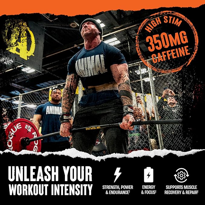 Animal Fury Pre Workout Powder Supplement for Energy and Focus 5g BCAA 350mg Caffeine Nitric Oxide Without Creatine Powerful Stimulant for Bodybuilders, Green Apple