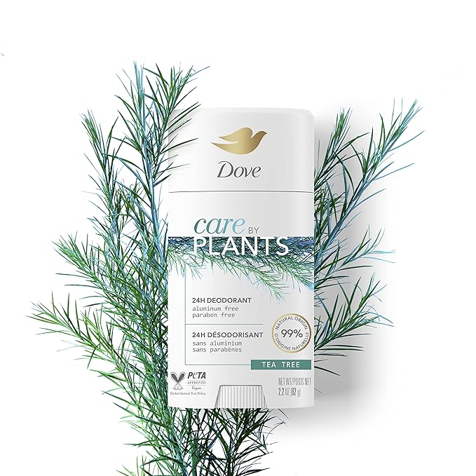 Dove Care by Plants Deodorant Stick for long-lasting deodorant protection Tea Tree aluminum free deodorant 2.6 oz 3 Count