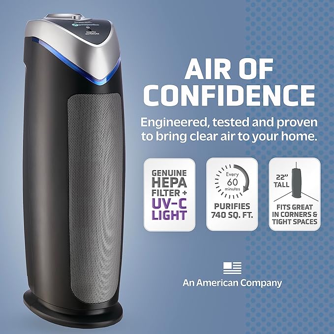 GermGuardian HEPA Air Purifier for Home, Large Room Air Purifiers with HEPA Filters & Filter B Toxin Clear HEPA Genuine Replacement Filter, Removes 99.97% of Pollutants
