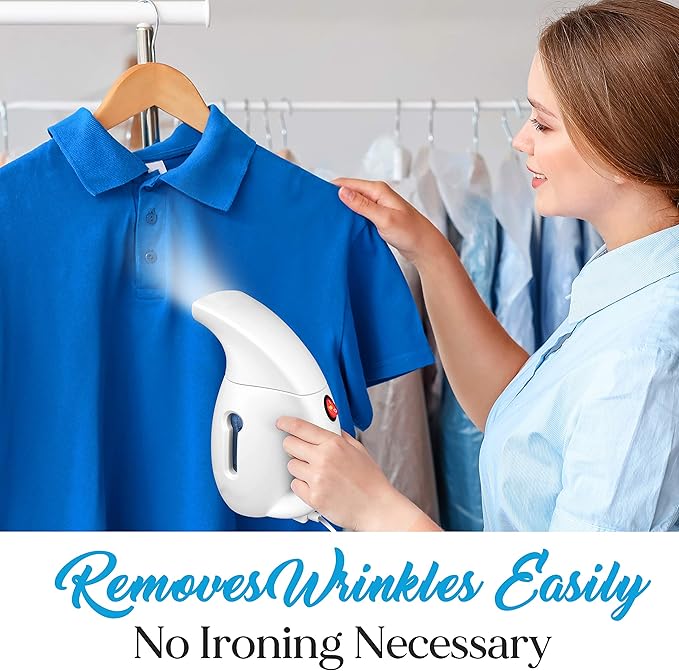 SereneLife Portable Handheld Fabric Steamer - 180ml Water Tank Capacity Compact Lightweight Travel Steamer Handheld Water Vapor Garment Steamer, Wrinkle Remover For Clothes Furniture Curtain - PSTMH17