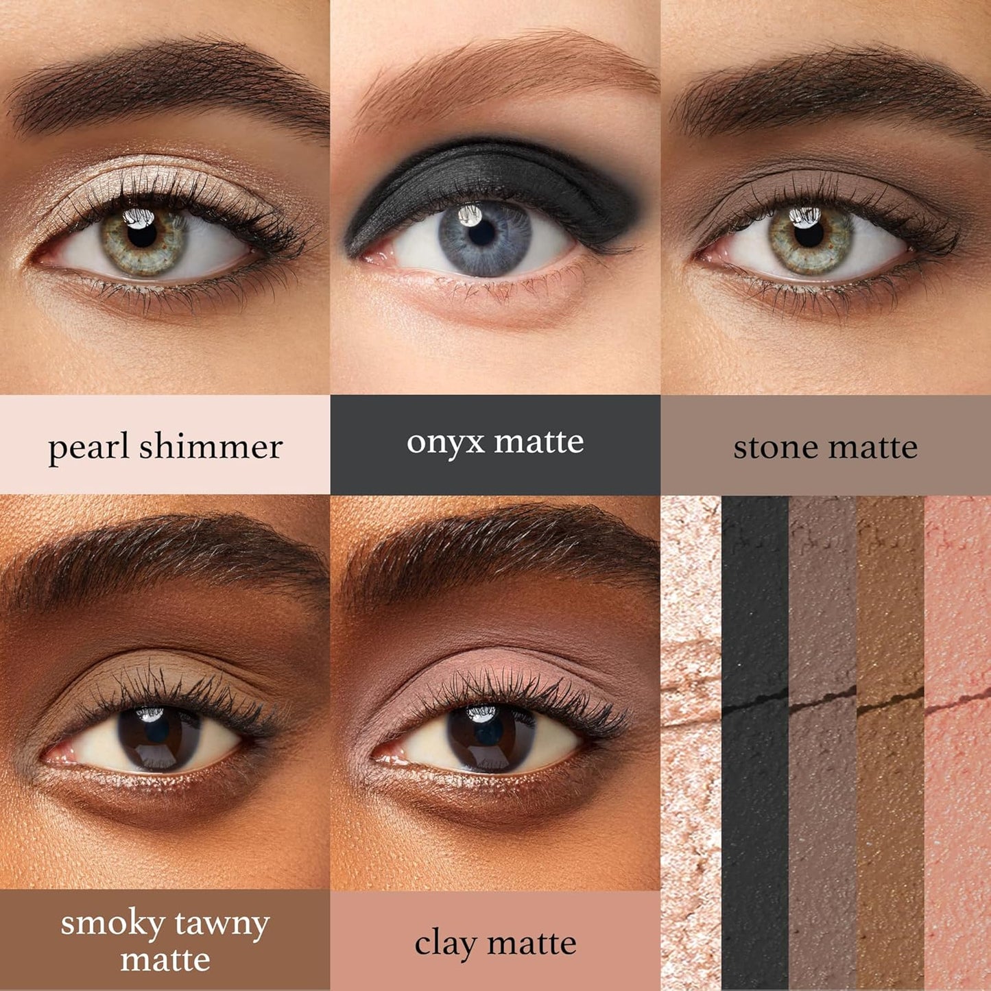 Julep Eyeshadow 101 Crème to Powder Waterproof Eyeshadow Stick 10 Piece Palette - Matte and Shimmer Finishes