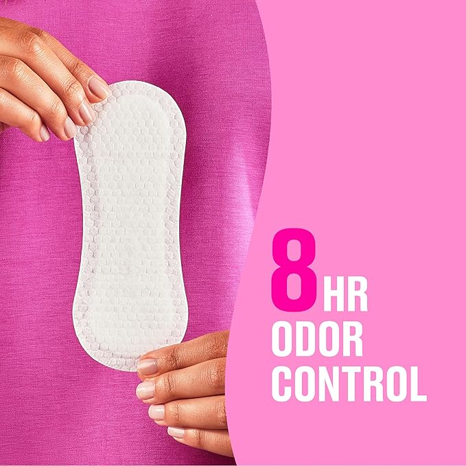 Carefree Panty Liners for Women, Long, Unwrapped, Unscented, 92ct | Pantiliners, Carefree Liners, Daily Liners for Women, Light Periods and Leaks, 8-Hour Odor Control | 92ct (Packaging May Vary)