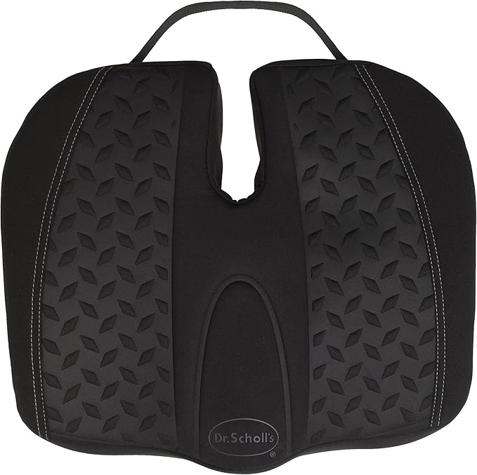 Dr. Scholl's Max Support Charcoal-Infused Posterior Seat Cushion, Memory Foam — Black
