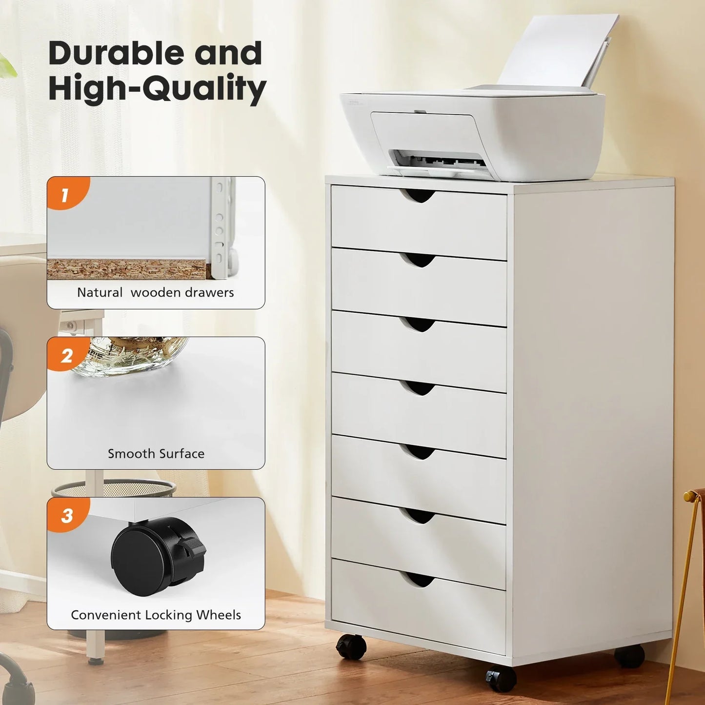 JHK 7 Drawer Dresser Cabinet