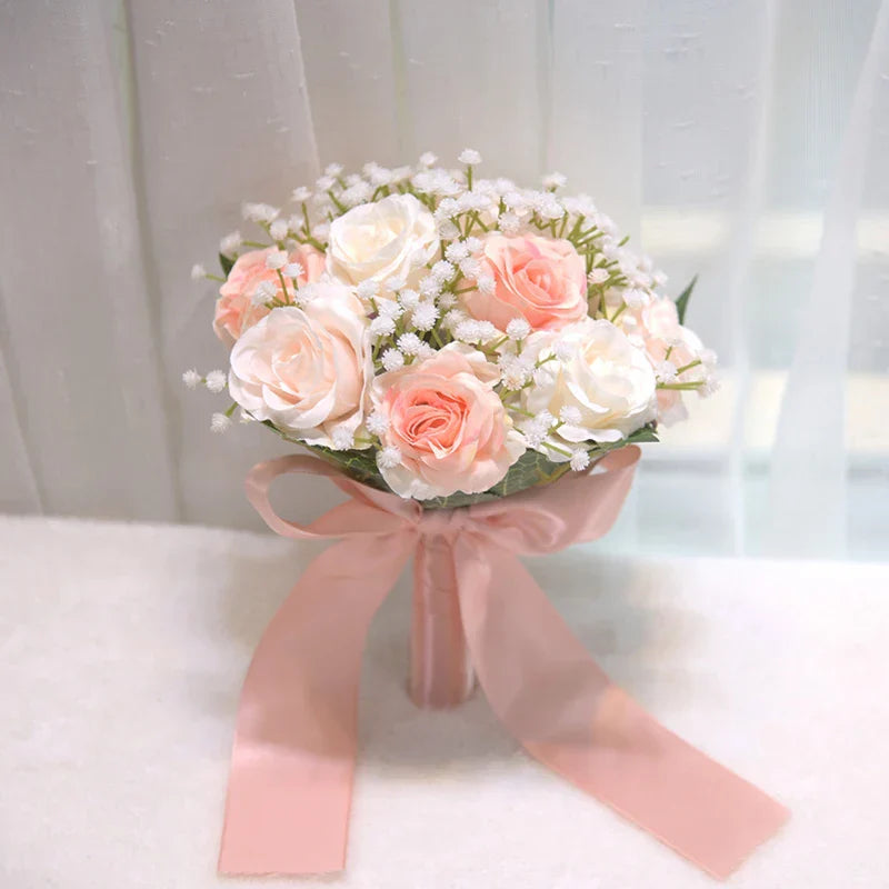 Bridal Bridesmaid Silk Peony Rose Bouquet