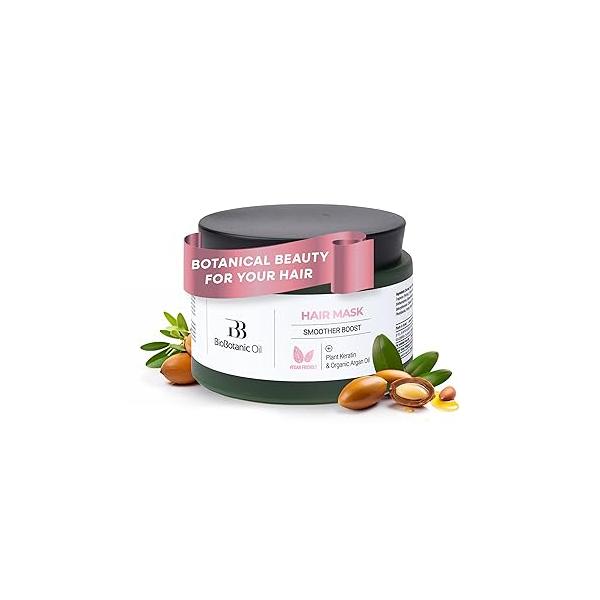 Bio Botanic Oil Hair Mask for Blonde & Bleached | Deep Hydration Anti-Brass Treatment Enriched with Organic Wheat Germ Obliphica Blue Pigment Formula SLS-Free, Paraben-Free 250ml