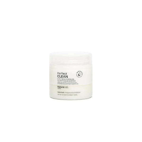 NATURELAB. TOKYO Perfect Clean 2-in-1 Scalp Scrub & Clarifying Shampoo | Exfoliating Sugar Crystals with Probiotic Sake Water Hyaluronic Acid for Deep Cleanse, Shine, Hydration - 8.1 oz