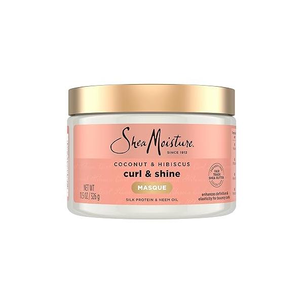 SheaMoisture Hair Mask Coconut & Hibiscus for Dry Curls with Shea Butter 11.5 oz