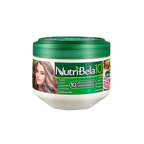 Nutribela Hair Mask for damaged dry hair treatment with Avocado Argan Collagen Coconut oil Keratin Aloe Vera Vitamin E Serum Shea Macadamia Deep Conditioner Curly Frizzy cabello maltratado 17Onz