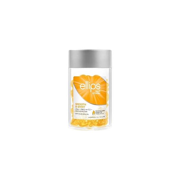 Hair Vitamin Smooth & Shiny - 50 Capsules, Heat Protectant Oil for Frizzy With B5